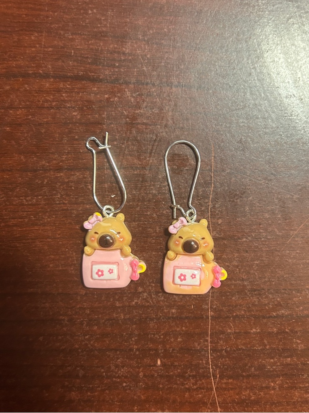 Capybara Charm Drop Earrings for Women